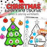 Christmas Beginning Sounds Game & Coloring Worksheets | Letter Recognition