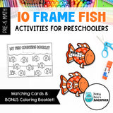 10 Frame Fish Counting Mats & Coloring Worksheets | Numbers 0-10