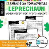 St. Patrick's Day Yoga Lesson | Leprechaun Yoga Story, Yoga Cards & Games