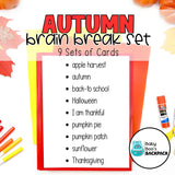 Autumn Brain Break Cards | Fall Gross Motor Movement Cards | Self-Regulation
