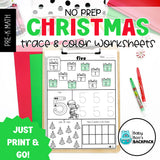 No-Prep Christmas Number Sense Worksheets | Shapes, Size Concepts & More!