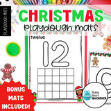 Christmas Playdough Mats | Ten-Frame Numbers 0-20 | Playdough Letter Mats