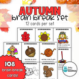 Autumn Brain Break Cards | Fall Gross Motor Movement Cards | Self-Regulation
