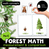 Pre-K Forest Sorting & Comparison Math with Non-Standard Measuring Cards