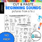 Cut & Paste Beginning Sounds Worksheets | Letter Recognition Worksheets