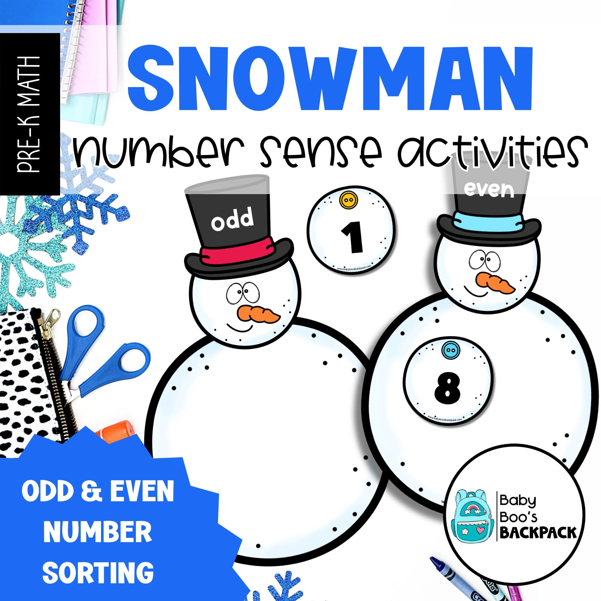 Baby Boo Number Two Snowman Number Sense Activities 0-10 | Representing Numbers in Differe ...