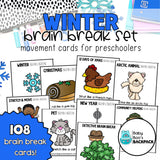 Winter Brain Break Cards | Winter Gross Motor Movement Cards | Self-Regulation