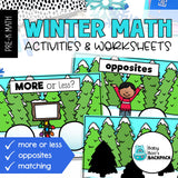 Winter Math Activities & Number Worksheets | Sorting, Measurement & Opposites