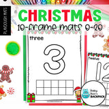 Christmas Playdough Mats | Ten-Frame Numbers 0-20 | Playdough Letter Mats