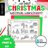 No-Prep Christmas Number Sense Worksheets | Shapes, Size Concepts & More!