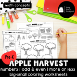 Apple Harvest Math: Sorting Mats, Worksheets &  Non-Standardized Measurement Cards
