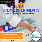 10 Easy STEM Experiments & Recording Sheets