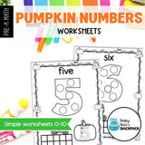 Pumpkin Numbers 0-10 | Counting Mats, Task Cards & Worksheets
