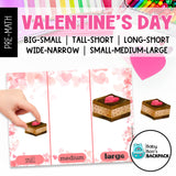 Pre-K Valentine's Day Sorting & Comparison Math with Non-Standardized Measuring Cards