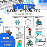 Winter Brain Break Cards | Winter Gross Motor Movement Cards | Self-Regulation