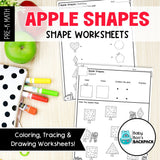 Apple Shapes Math Center Set | Sorting Mats, Patterning & Worksheets