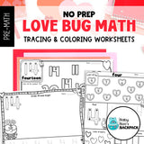 No Prep Love Bug Math Worksheets