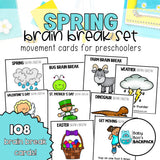 Spring Brain Break Cards | Spring Gross Motor Movement Cards | Self-Regulation