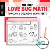 No Prep Love Bug Math Worksheets