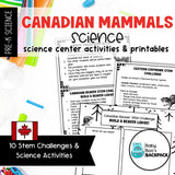 Canadian Mammals Science | Activities, Experiments & Science Center Printables