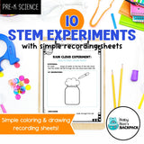 10 Easy STEM Experiments & Recording Sheets