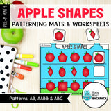 Apple Shapes Math Center Set | Sorting Mats, Patterning & Worksheets