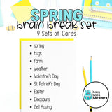 Spring Brain Break Cards | Spring Gross Motor Movement Cards | Self-Regulation