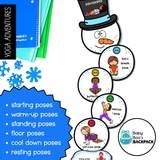 Build a Snowman Yoga Story & Yoga Cards |  Snowman Circle Time Games | Calming Cards