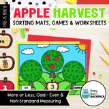 Apple Harvest Math Center Set | Sorting Mats, Worksheets & Measuring Cards