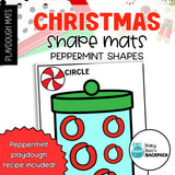 Christmas Shapes Playdough Mats: Part Two | Reindeer & Peppermint Shape Playdough Mats