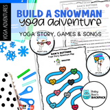Build a Snowman Yoga Story & Yoga Cards |  Snowman Circle Time Games | Calming Cards