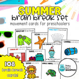 Summer Brain Break Cards | Summer Gross Motor Movement Cards | Self-Regulation
