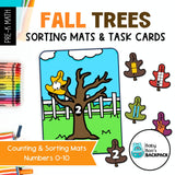 Fall Trees Sorting & Counting Mats | Numbers 0-10