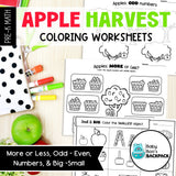 Apple Harvest Math Center Set | Sorting Mats, Worksheets & Measuring Cards