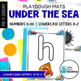 Ocean Playdough Mats | Numbers 0-20 & Lowercase Letters