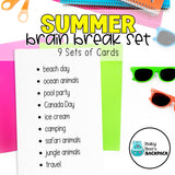 Summer Brain Break Cards | Summer Gross Motor Movement Cards | Self-Regulation