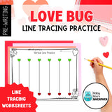 Pre-K Valentine's Day Line & Shape Tracers | Love Bug Tracing Worksheets
