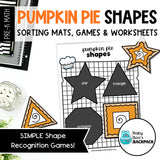 Pumpkin Pie Shapes | Shape Sorting Mats, Games & Worksheets