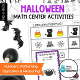 Halloween Math Center Set | Numbers 0-10, Patterning, Opposites & Measuring Cards