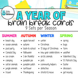 The Ultimate Brain Break Card Bundle | A Year of Gross Motor Movement Cards!
