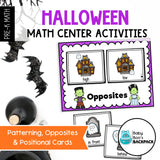 Halloween Math Center Set | Numbers 0-10, Patterning, Opposites & Measuring Cards