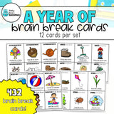 The Ultimate Brain Break Card Bundle | A Year of Gross Motor Movement Cards!