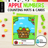 Apple Number Tracing Cards, Counting Mats & Coloring Worksheets