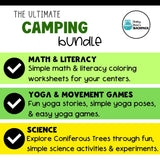 The Ultimate Camping Learning Bundle | Camping Math, Literacy, Science & Yoga!