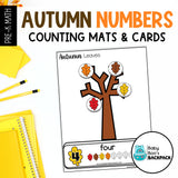 Autumn Number Tracing Cards, Counting Mats & Coloring Worksheets
