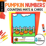 Pumpkin Number Tracing Cards, Counting Mats & Coloring Worksheets