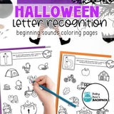 Halloween Letter Recognition Worksheets & Beginning Sounds Matching Game