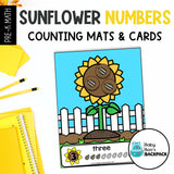 Sunflower Number Tracing Cards, Counting Mats & Coloring Worksheets