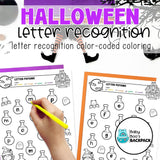 Halloween Letter Recognition Worksheets & Beginning Sounds Matching Game