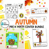Autumn Math Center Bundle | Number Tracers, Counting Mats & Coloring Worksheets